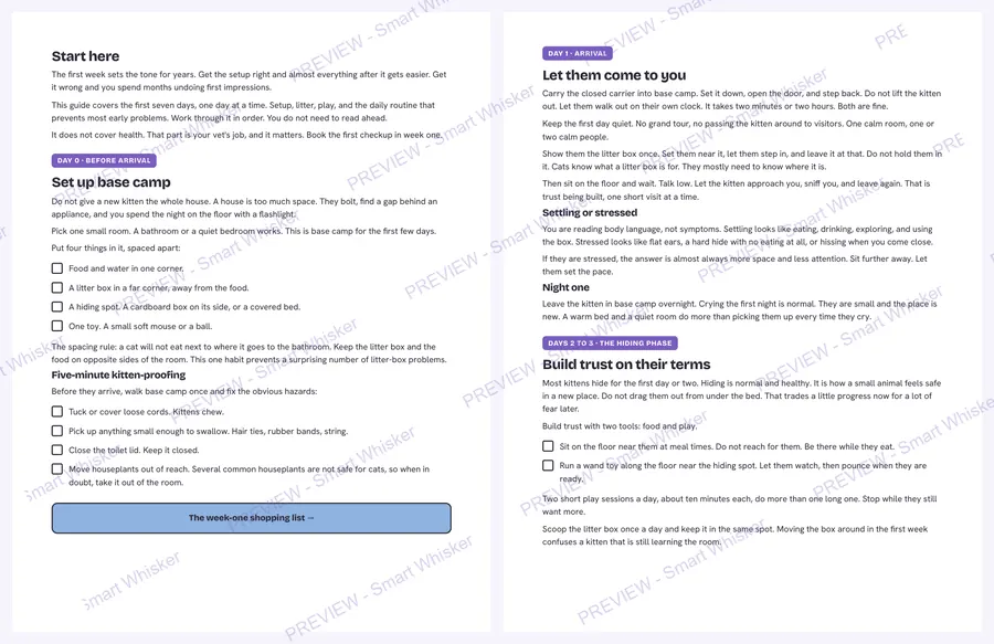 Real pages from the guide